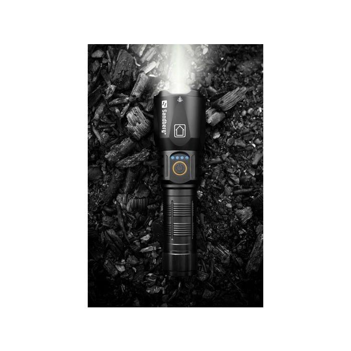 Sandberg Survivor Torch Powerbank 5000 mAh Linterna LED Robusta para Outdoor y Camping, con Martillo de Emergencia 10