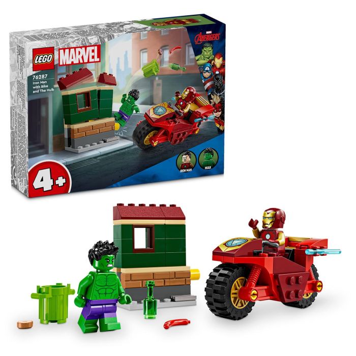 Iron Man Con Moto Y Hulk Lego Marvel 76287 Lego