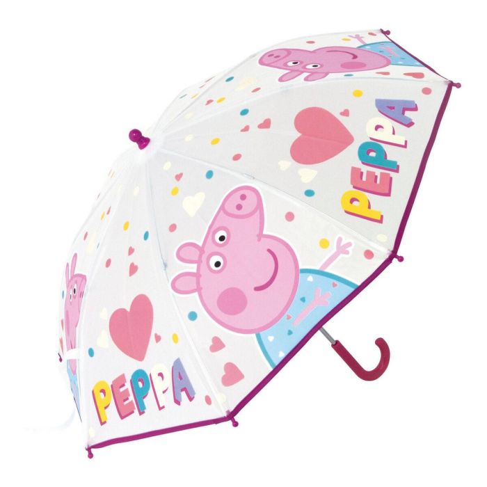 Paraguas manual 46 cm rosa oscuro peppa pig "having fun" 46xcm