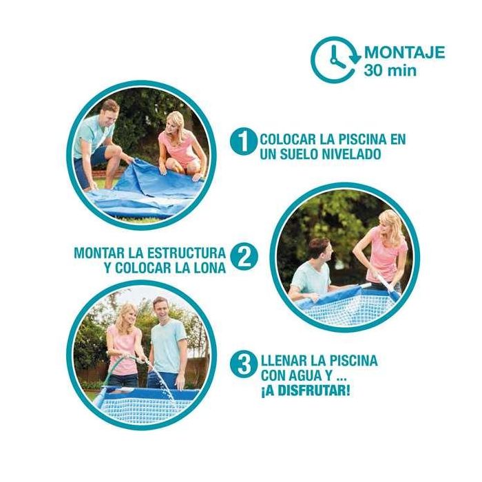 Intex Piscina Rectangular con Estructura Metálica 450x220x84cm con Bomba de Filtración para Jardín 4 Intex Piscina Rectangular con Estructura Metálica 450x220x84cm con Bomba de Filtración para Jardín 4