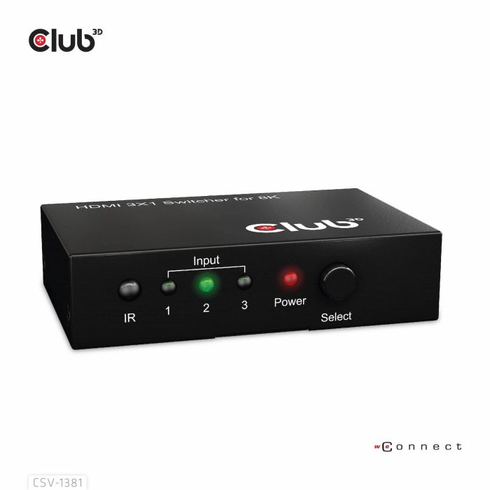 Club3D Switchbox HDMI 3 Entradas a 1 Salida 8K60Hz UHD 10 Club3D Switchbox HDMI 3 Entradas a 1 Salida 8K60Hz UHD 10