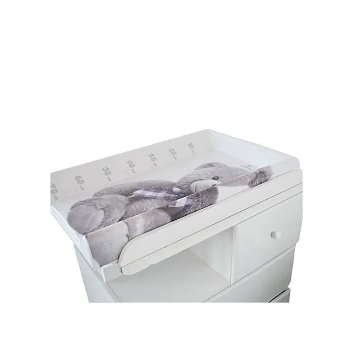 Domiva Cambiador Little Bear con Colchón para Bebé Mixto - PVC Sin Ftalatos, MDF, Espuma PU, Bordes Anticaídas, Fácil Limpieza, 50x80x10 cm 1