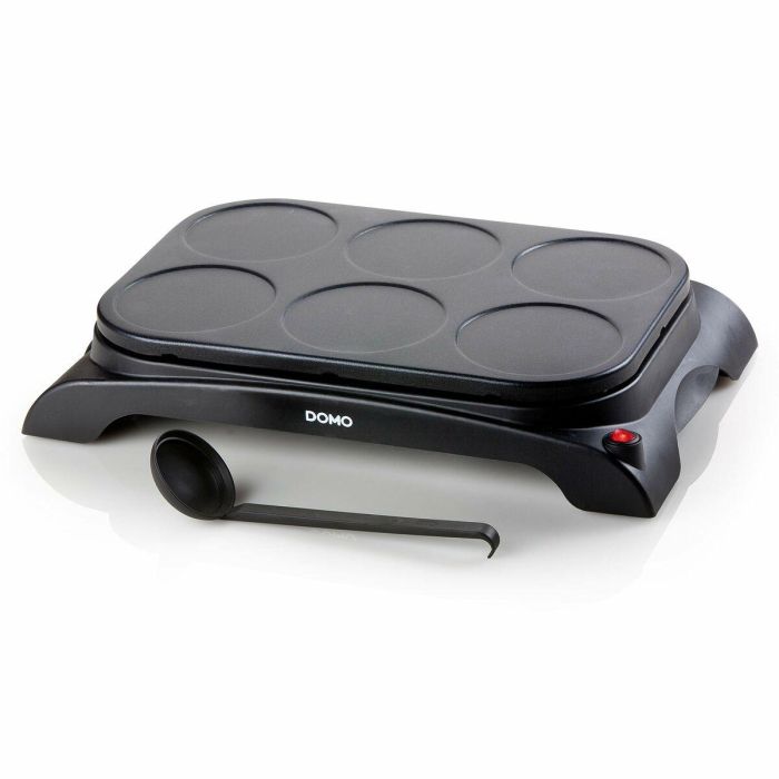 Domo DO8709P Crepera Eléctrica 6 Personas 1000W Antiadherente Negro para Crepes y Huevos 11.5cm con Cuchara 1 Domo DO8709P Crepera Eléctrica 6 Personas 1000W Antiadherente Negro para Crepes y Huevos 11.5cm con Cuchara 1