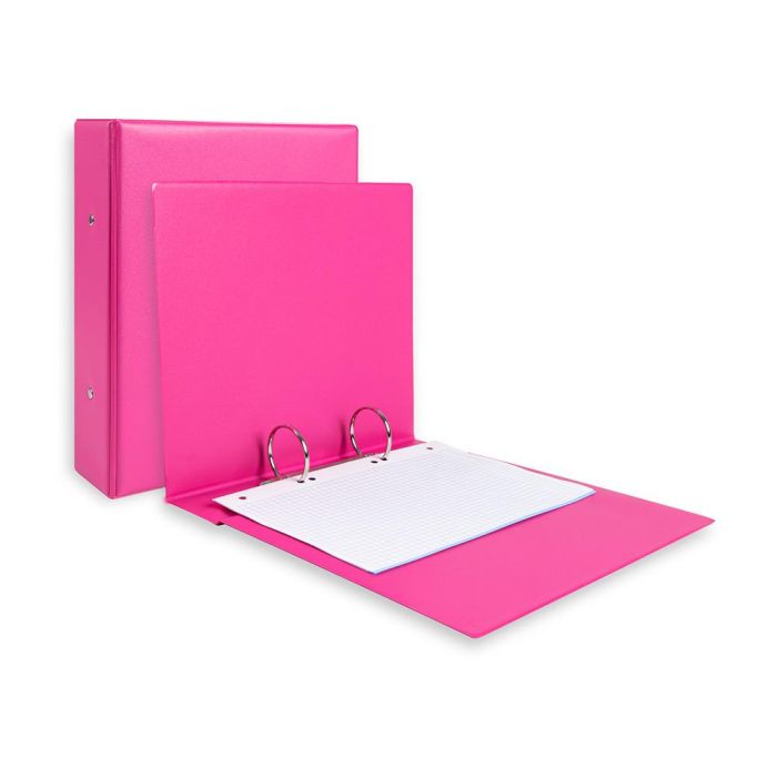 Carpeta De 2 Anillas 40 mm Redondas Liderpapel A5 Carton Forrado Pvc Fucsia 5