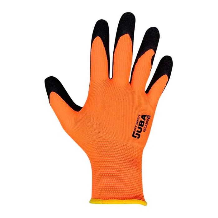 Guante poliéster con palma látex rugoso, keep safe, naranja y negro, t-9 l 0 Guante poliéster con palma látex rugoso, keep safe, naranja y negro, t-9 l 0