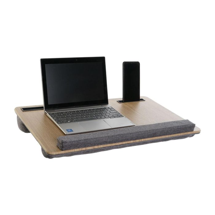 DKD Home Decor Bandeja Basicos de MDF y Poliéster Natural Gris 35x55x7 cm 2 DKD Home Decor Bandeja Basicos de MDF y Poliéster Natural Gris 35x55x7 cm 2