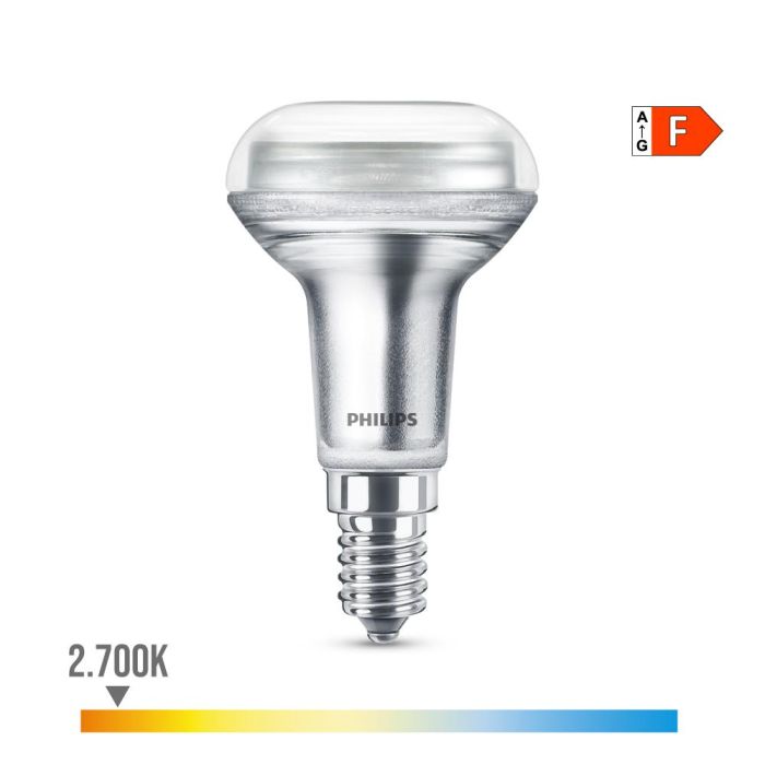 Bombilla reflectora led cla 36d 4,3w r50, 320im e14 2700k. philips