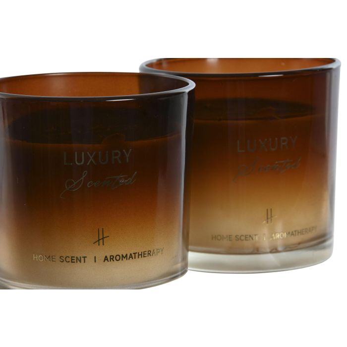 Vela Item Home DKD Home Decor Ambar 10 x 10 x 10 cm (2 Unidades) 1