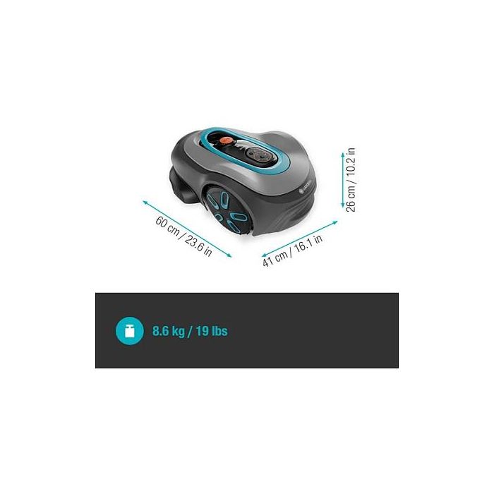 GARDENA Mähroboter smart SILENO max - Robot cortacésped para 1200 m², 16 cm ancho de corte, con estación base 2