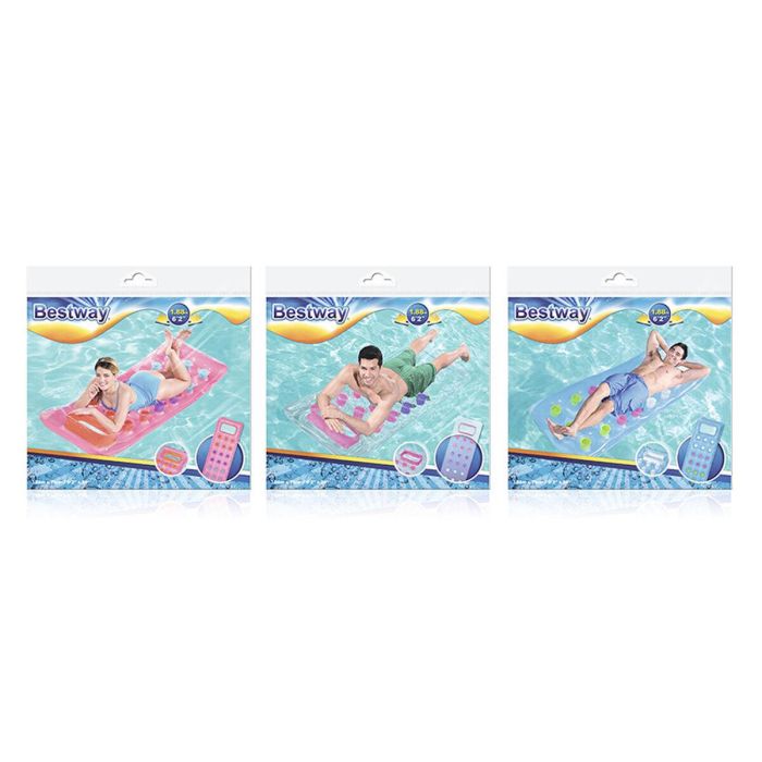 Bestway Colchoneta Hinchable Vasos con Mirilla Color Surtido 188x71 cm Playa y Piscina 43040 4 Bestway Colchoneta Hinchable Vasos con Mirilla Color Surtido 188x71 cm Playa y Piscina 43040 4