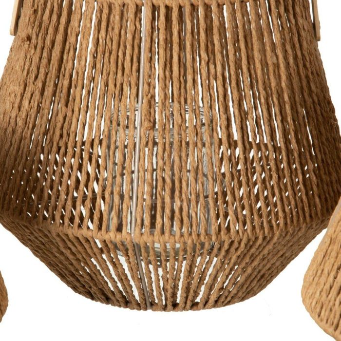 Farol 33 x 33 x 27 cm Portavelas Natural Fibra natural 1