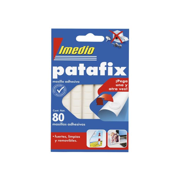 Sujetacosa Imedio Patafix Masilla Adhesiva Removible Blister De 80 Unidades 12 unidades 1