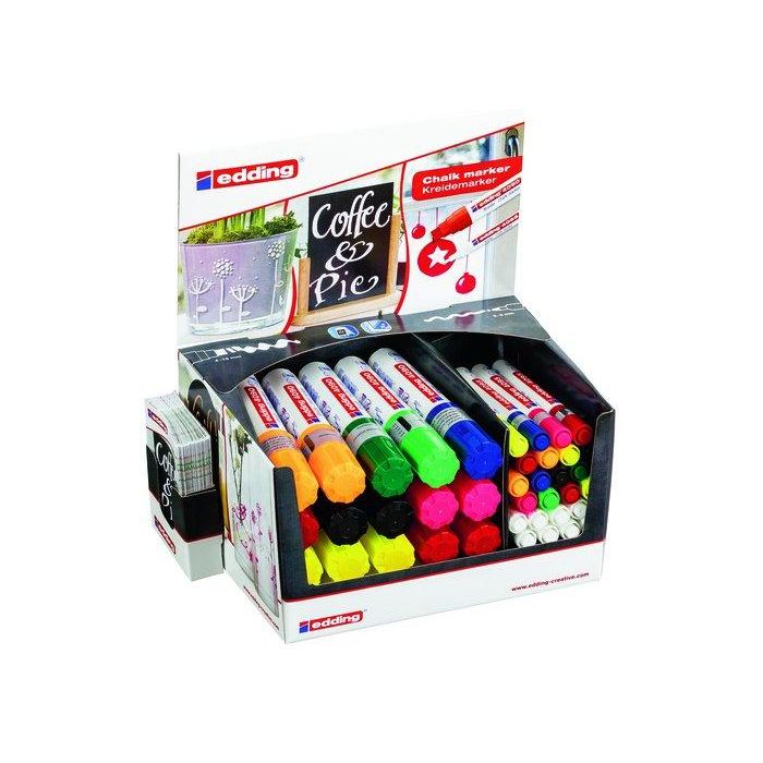Marcador Tiza Liquida Edding Expositor De 44 (Window Marker) (20 Uds.4090 Y 24 Uds.4095)