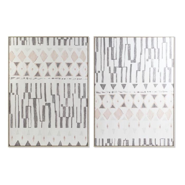 Cuadro Boho DKD Home Decor Beige Negro 4 x 140 x 100 cm (2 Unidades) Cuadro Boho DKD Home Decor Beige Negro 4 x 140 x 100 cm (2 Unidades)