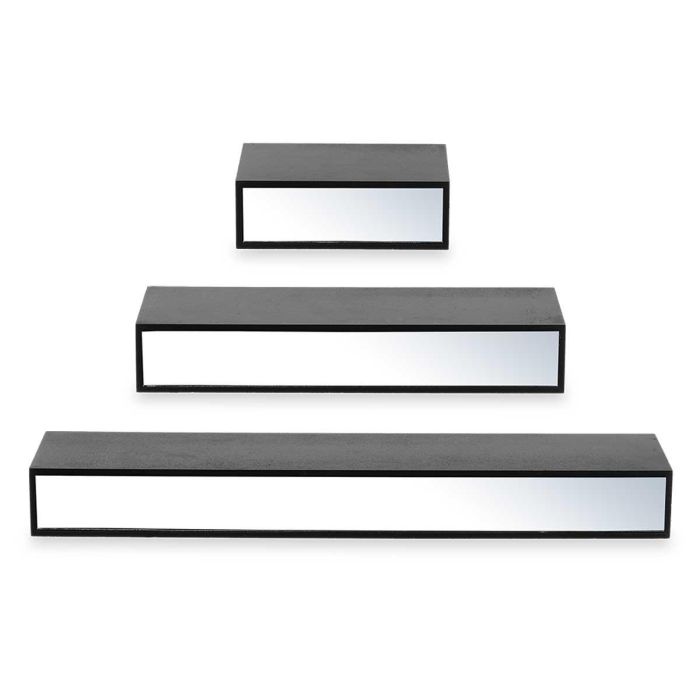 Tres Estantes Espejo 15 30 45 Cm Negro Giftdecor (4 Unidades) 1 Tres Estantes Espejo 15 30 45 Cm Negro Giftdecor (4 Unidades) 1