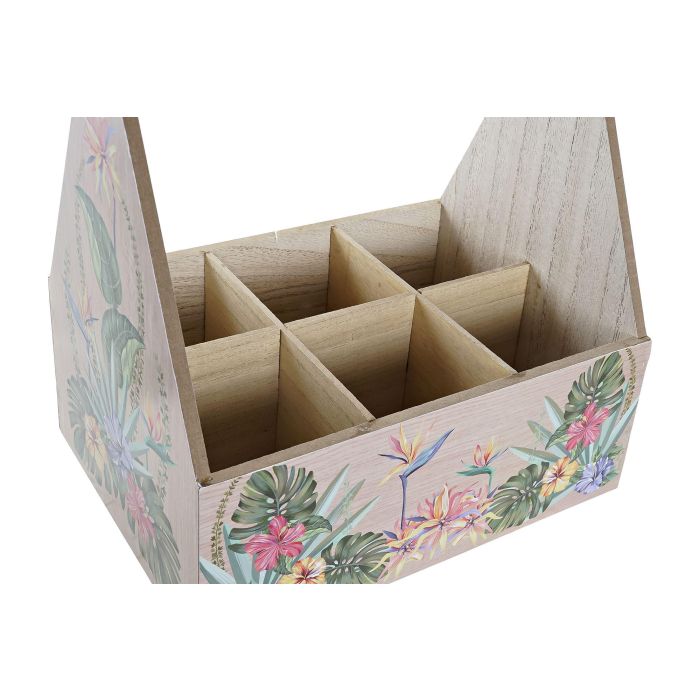 DKD Home Decor Portavasos Decorativo Tropical Colección Tropic Garden MDF Multicolor 16.5x25x24 cm para Hogar, Set de 2 Unidades 2 DKD Home Decor Portavasos Decorativo Tropical Colección Tropic Garden MDF Multicolor 16.5x25x24 cm para Hogar, Set de 2 Unidades 2