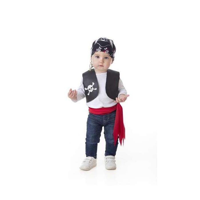 Creaciones Llopis Disfraz Pirata para Bebé, Incluye Chaleco, Pañuelo y Fajín, Talla 1-2 Años (Edad Mínima 1 Año), Color Negro Creaciones Llopis Disfraz Pirata para Bebé, Incluye Chaleco, Pañuelo y Fajín, Talla 1-2 Años (Edad Mínima 1 Año), Color Negro