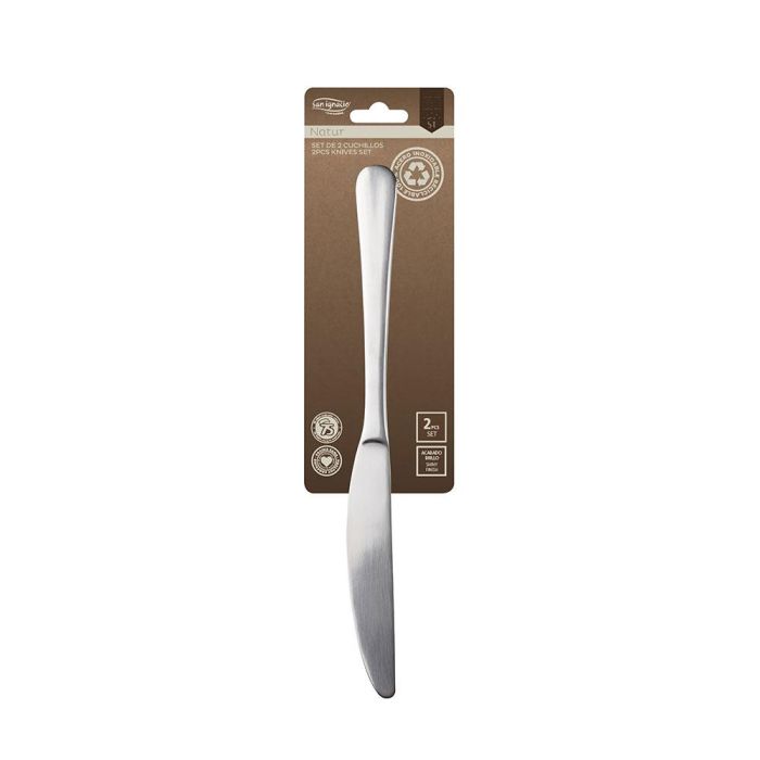 Set 2 unid. cuchillo de acero inoxidable reciclado brillo natur sg7769 san ignacio 1