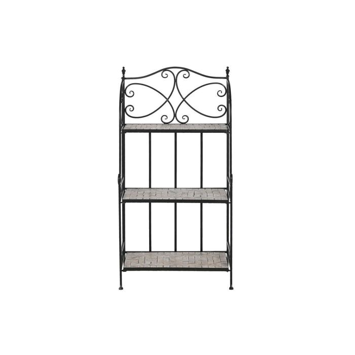 Estantería Home ESPRIT Negro Multicolor Cerámica Forja 3 Estantes 54 x 29 x 121 cm 58 x 31,5 x 117 cm 1