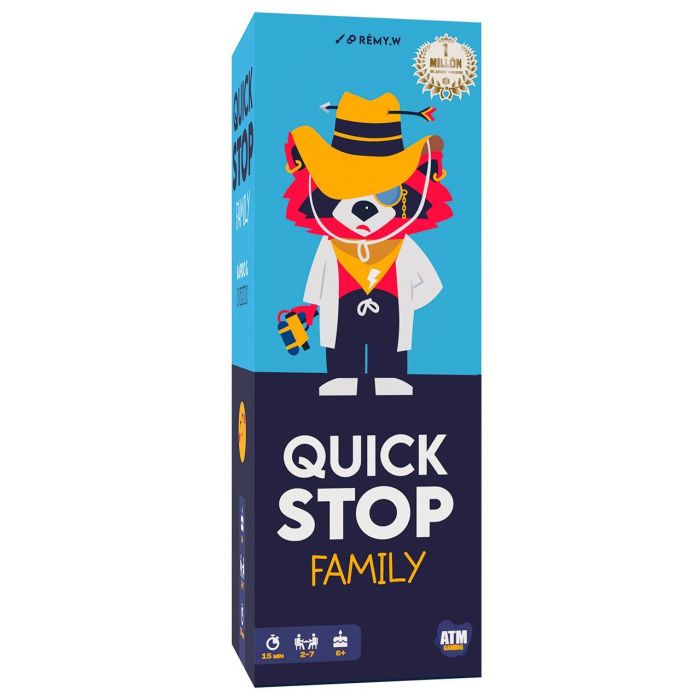 La Caja Quick Stop Family Juego de Mesa - 2-7 Jugadores, Edad 6+, 15 Minutos, 240 Situaciones, Agilidad Mental