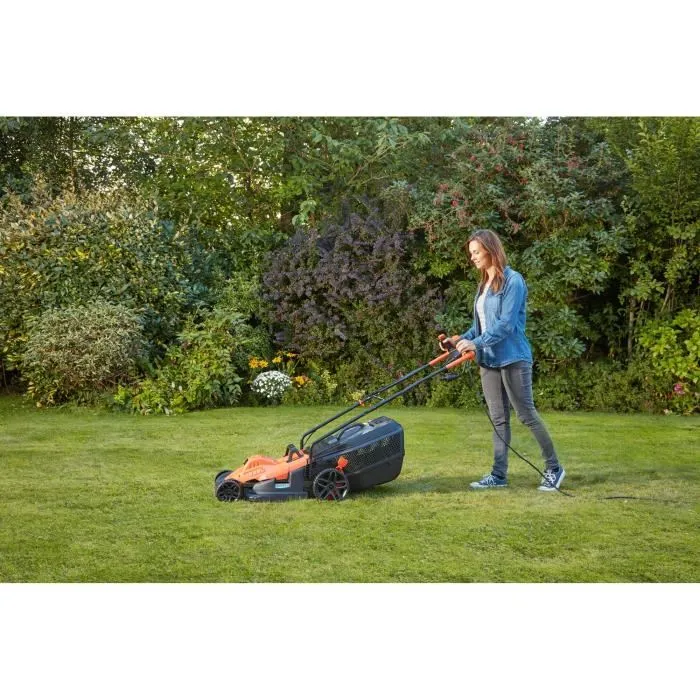 Black + Decker BEMW481BH Cortadora de Césped Eléctrica 1800W, 42cm de Ancho de Corte, Manillar Ergonómico, Color Negro 2