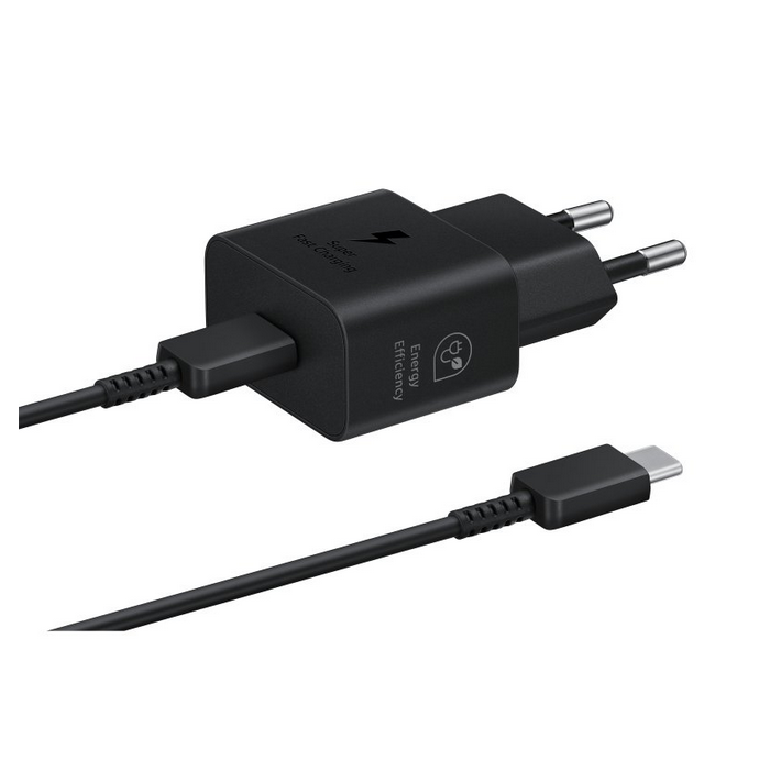 Samsung EP-2510XBEGEU Adaptador de Corriente 25W Super Fast Charging USB Tipo C 1 Puerto para Smartphone Negro 0 Samsung EP-2510XBEGEU Adaptador de Corriente 25W Super Fast Charging USB Tipo C 1 Puerto para Smartphone Negro 0