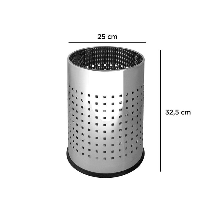 Papelera Metalica Q-Connect Perforada Cromada 250x325 mm 3