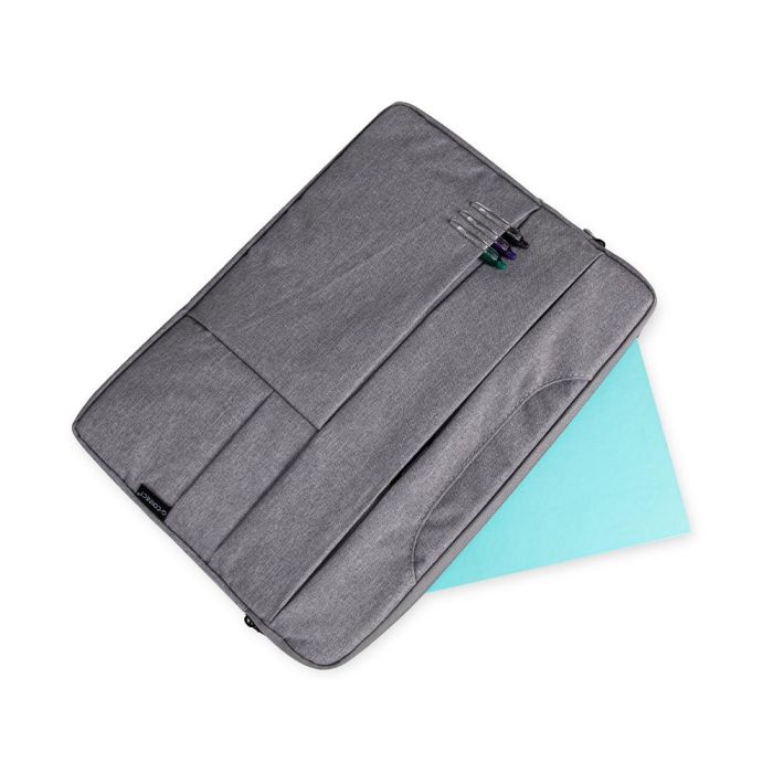 Funda Para Portatil Q-Connect 15,6-' Con Asas Retractiles Cremallera 3 Bolsillos Exteriores Gris 1