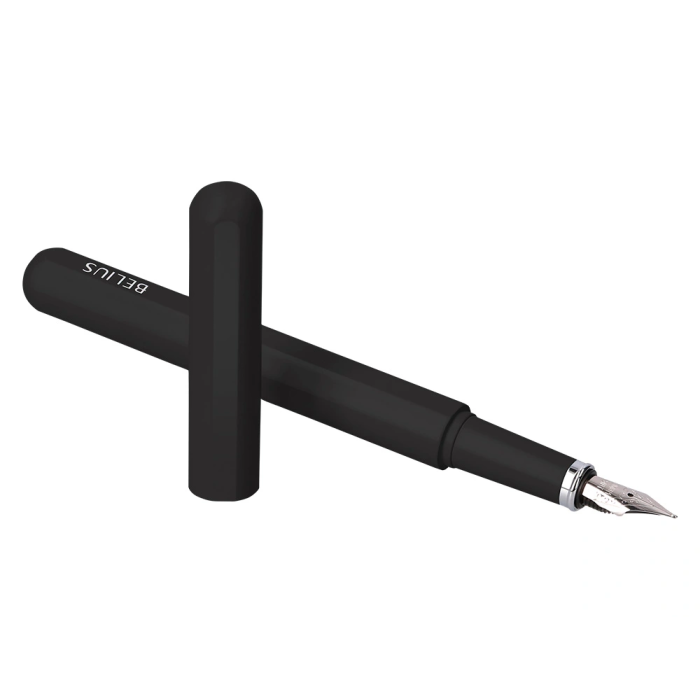 Belius Pluma Space B y Funda de Similpiel, Negro, Tinta Azul, Caja de Diseño Minimalista, Bolígrafo con Estilo 6