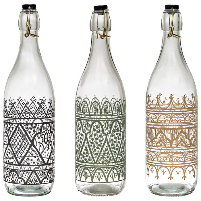 Home Deco Factory Botella Vidrio 1 L Colección Mirage 2