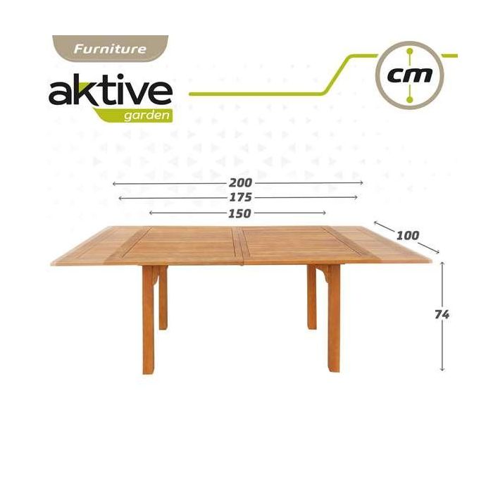 Mesa Extensible Aktive Madera de acacia 200 x 74 x 100 cm 6 Mesa Extensible Aktive Madera de acacia 200 x 74 x 100 cm 6