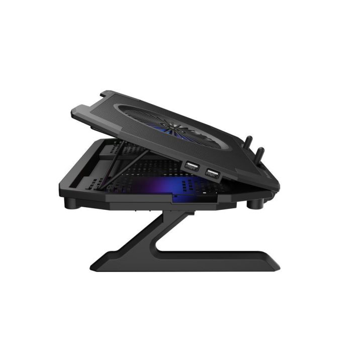 GENESIS Oxid 850 Almohadilla Refrigeradora para Portátil 17.3" con 5 Ventiladores, Iluminación RGB, Ajuste de Altura y 2 Puertos USB Negro 5