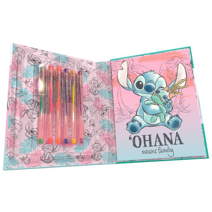 Blister cuaderno actividades + 6 boligrafos gel Stitch Disney 1 Blister cuaderno actividades + 6 boligrafos gel Stitch Disney 1