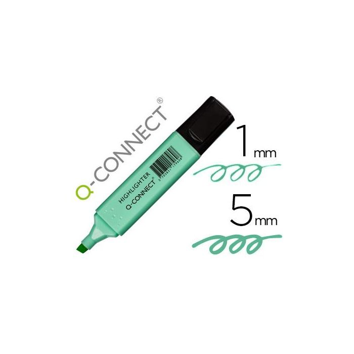 Rotulador Q-Connect Fluorescente Pastel Azul Punta Biselada 10 unidades