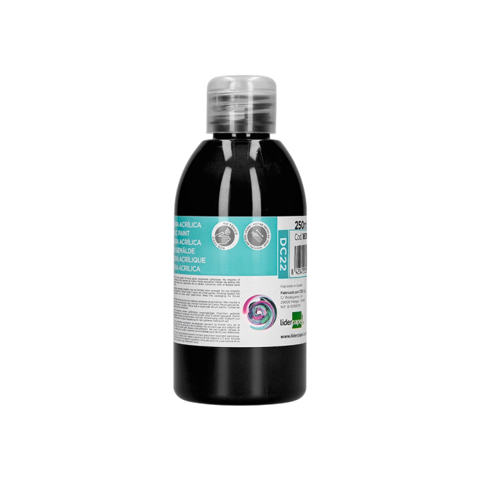 Liderpapel Pintura acrilica bote 250 ml Negro 4