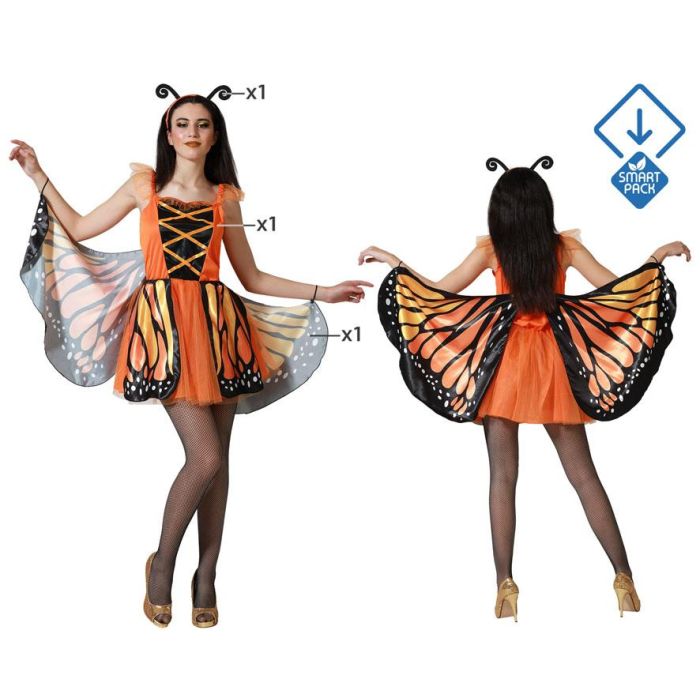 Disfraz de Mariposa Naranja para Mujer Adulto | Incluye Vestido y Accesorio para la Espalda | Talla XS-S - Carnaval Disfraz de Mariposa Naranja para Mujer Adulto | Incluye Vestido y Accesorio para la Espalda | Talla XS-S - Carnaval