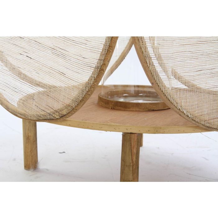 DKD Home Decor Portavela Oriental de Bambú y Cristal, Marrón - Colección Yejun, 42 cm Ancho x 55 cm Alto x 42 cm Fondo 3