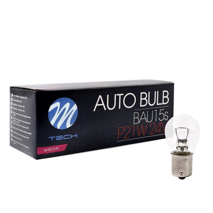 M-Tech MTECZ950 Lámpara halógena PY21W BA15s 24V 21W Blanco, Pack de 10 Unidades M-Tech MTECZ950 Lámpara halógena PY21W BA15s 24V 21W Blanco, Pack de 10 Unidades