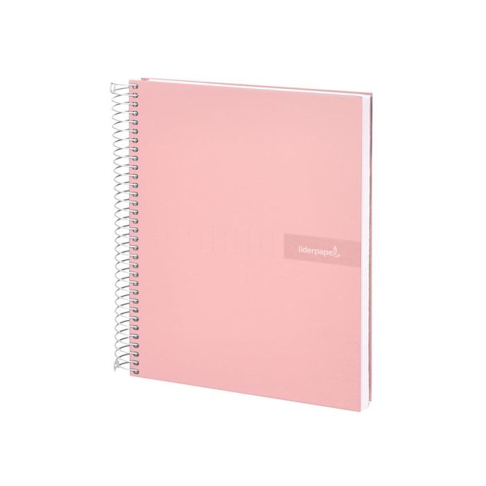 Cuaderno Espiral Liderpapel A4 Crafty Tapa Forrada 80H 90 gr Cuadro 4 mm Con Margen Color Rosa 4