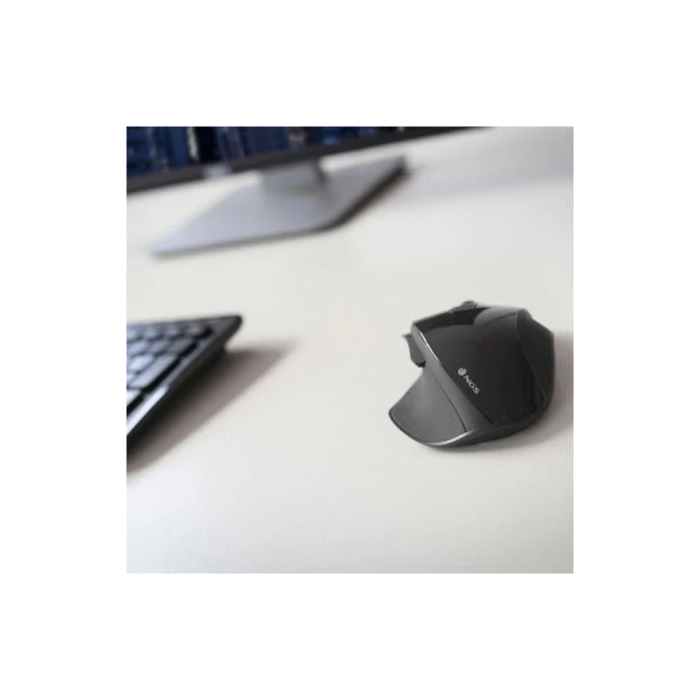 NGS Bow Ratón Inalámbrico RF 2.4 GHz, Sensor Óptico Avanzado, 800-1600 DPI, 5 Botones + Scroll, Diseño Ergonómico para Diestros, Negro Brillante 3