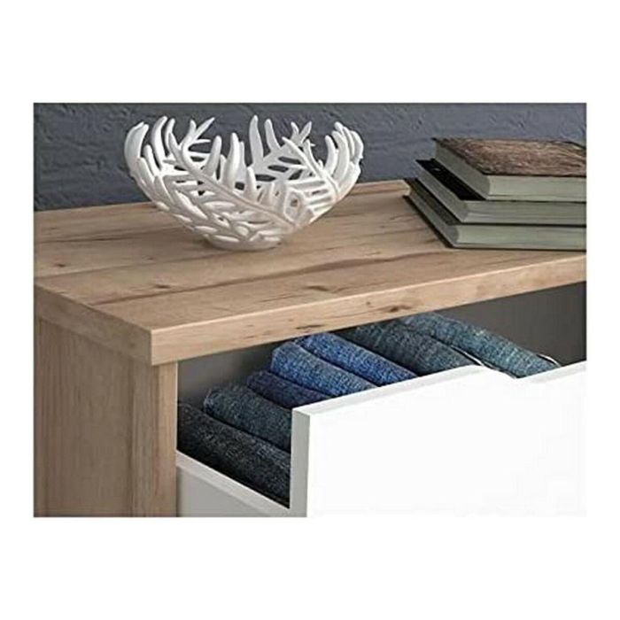 FINLANDEK VANKKA Cómoda Cajonera Escandinava, 3 Cajones, Roble y Blanco Mate, Patas Madera Maciza, 80x42x86 cm 7 FINLANDEK VANKKA Cómoda Cajonera Escandinava, 3 Cajones, Roble y Blanco Mate, Patas Madera Maciza, 80x42x86 cm 7