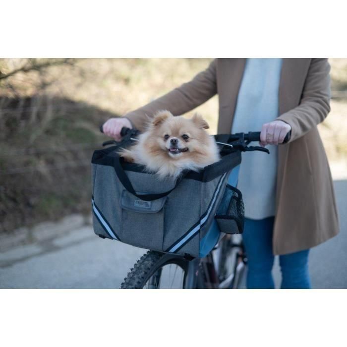 Bolsa de bicicleta KERBL para perros o gatos - Vacaciones - Gris/azul - 38x29x25 cm 4 Bolsa de bicicleta KERBL para perros o gatos - Vacaciones - Gris/azul - 38x29x25 cm 4
