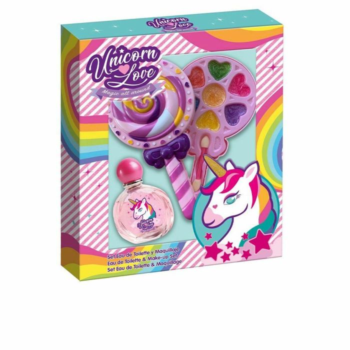 Cartoon UNICORN LOVE PIRULETA lote 9 pz, Fragancia Infantil para Niñas con 9 Piezas