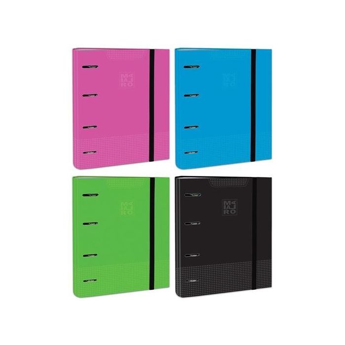 Mariola Carpeta Anillas Mixtas 4x40 mm Carpeblock C-Recambio 100H, 4 Diseños Surtidos, Uni Nº4, Cartón Forrado