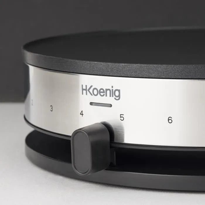 H.Koenig Crepiere KREP29 33cm - 1300W - Temperatura hasta 230°C - Revestimiento Antiadherente - Indicador de Calentamiento - Banda de Acero Inoxidable 3