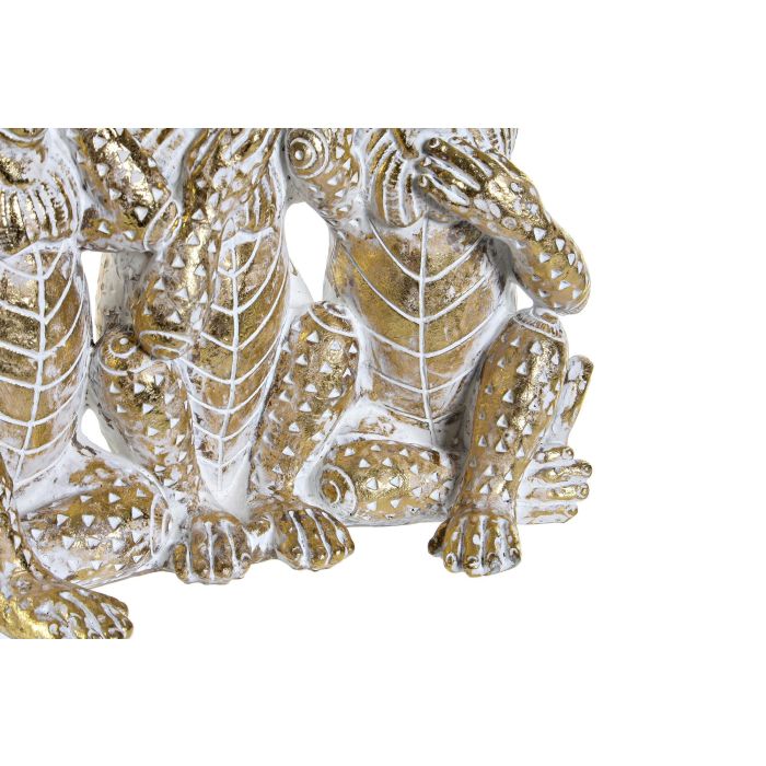 DKD Home Decor Figura Decorativa Tropical Monos de Resina Dorada 16,2x21x11 cm 2