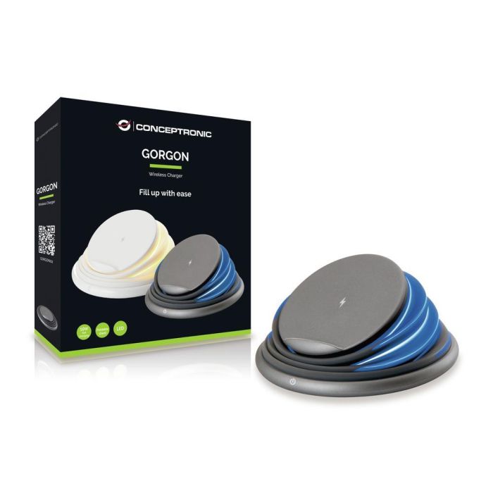 Cargador Inalambrico Conceptronic Gorgon02 gr Qi 10 W 1 Cargador Inalambrico Conceptronic Gorgon02 gr Qi 10 W 1
