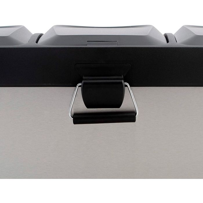 Papelera Contenedor Q-Connect Metalica Con Tapadera De Plastico Y Pedal 3 Depositos 45 L 605x340x485 mm 4