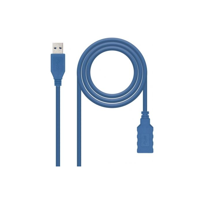 Nanocable 10.01.0901-BL Cable Alargador USB 3.0, Macho a Hembra, 1 metro, Azul, 5 Gbps 1