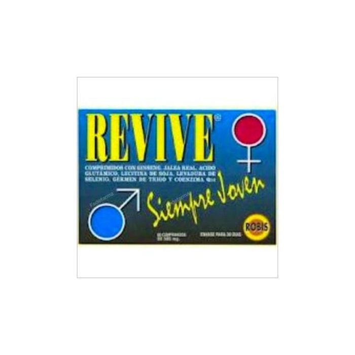 ROBIS Revive 60 Comprimidos - Revitalizante para la vitalidad, agotamiento y estrés con Ginseng y Jalea Real